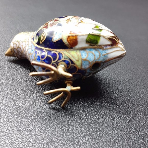 Vintage Cloisonne Quail Bird Figurine - Picture 4 of 8